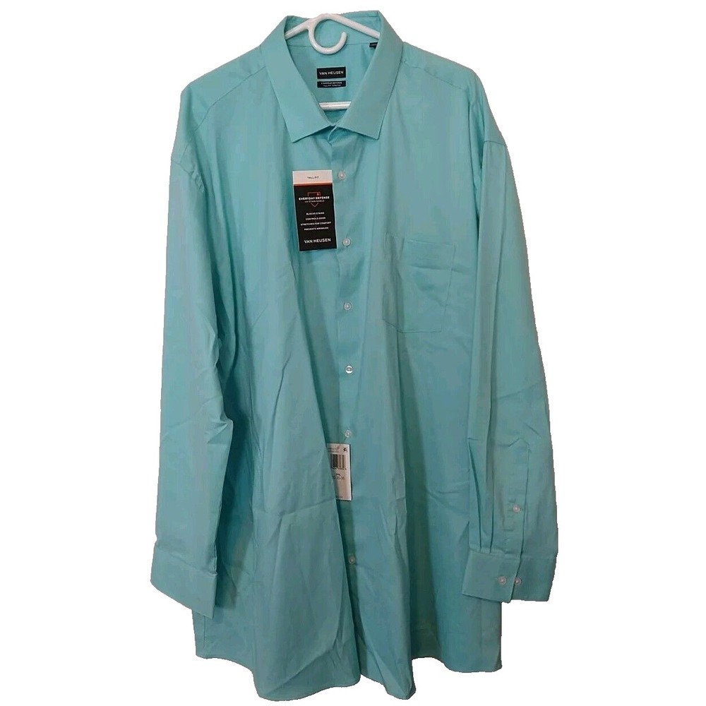 Van Heusen Tall Fit Everyday Defense Stretch Long Sleeve Button Front Shirt 20